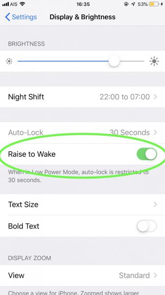 raise to wake iphone